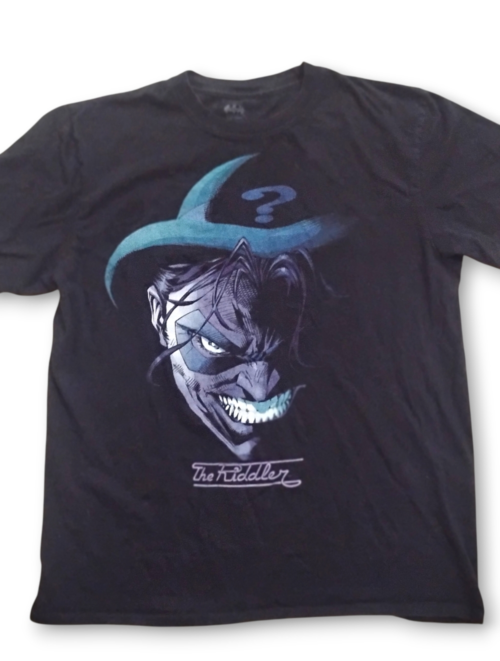 BATMAN - The Riddler Men's Black Short Sleeve T-Shirt Size Large